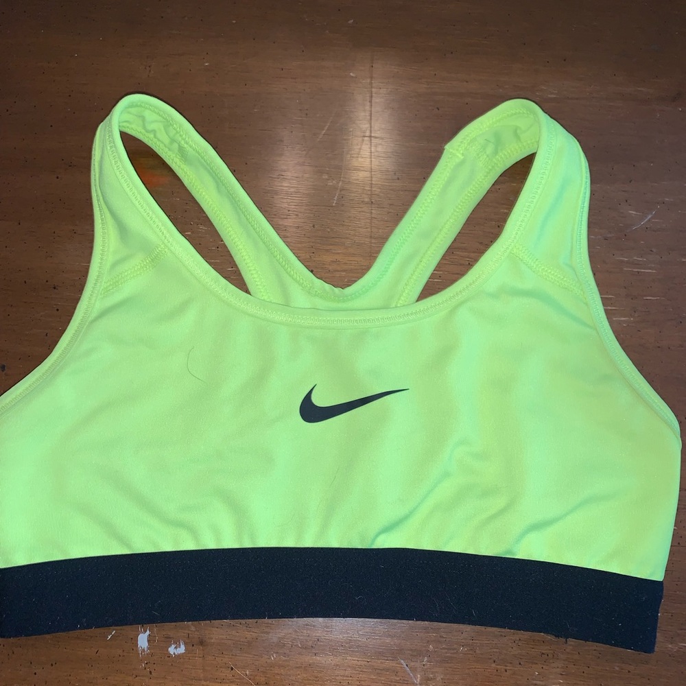 Lime green Nike sports bra